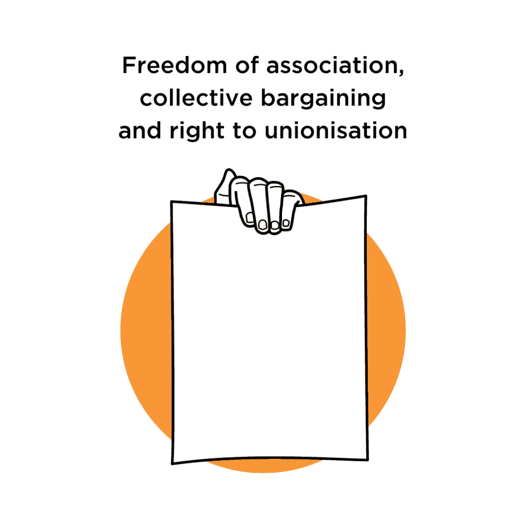 Freedom of association, collective bargaining and right to unionisation