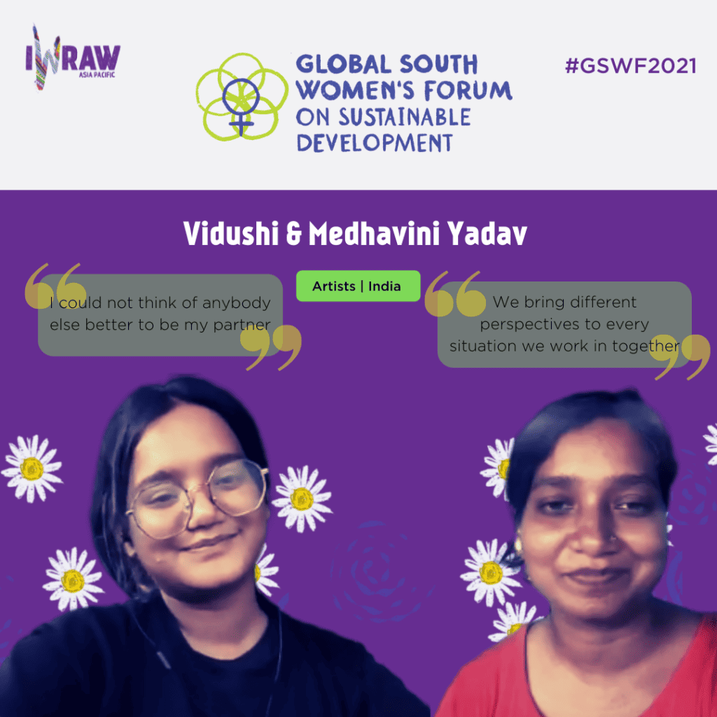 "I could not think of anybody else better to be my partner.

We bring different perspectives to every situation we work in together." — Vidushi and Medhavini Yadav.